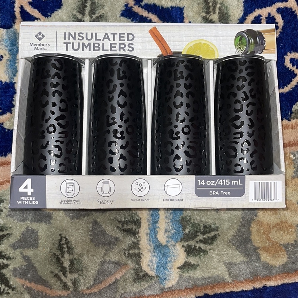 Member's Mark 14-oz. Stainless Steel Insulated Tumblers with Lids, 4 Pack, Black - Picture 5 of 11